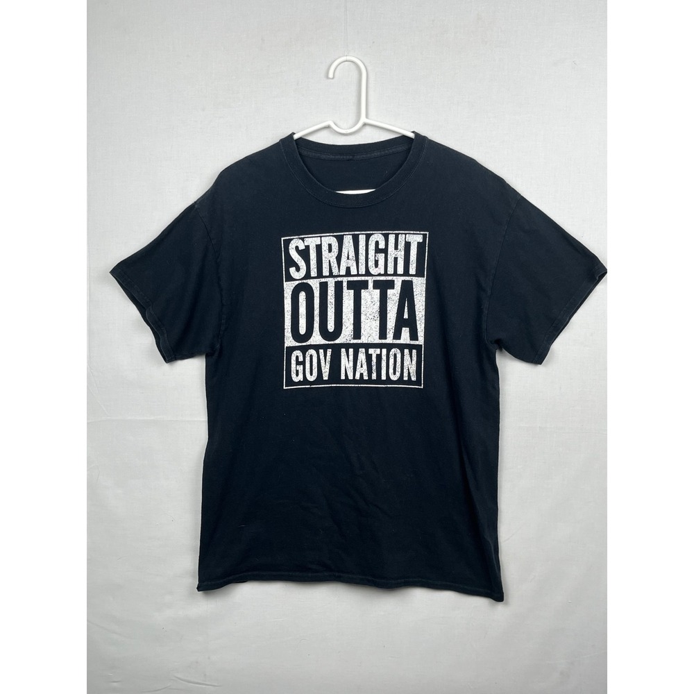 Unbranded Straight Outta Gov Nation T-Shirt Mens Graphic Tee Black Size L